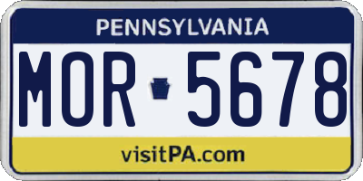 PA license plate MOR5678