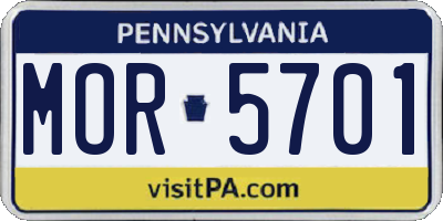 PA license plate MOR5701
