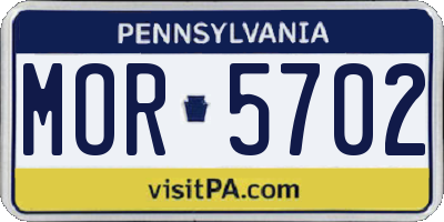 PA license plate MOR5702