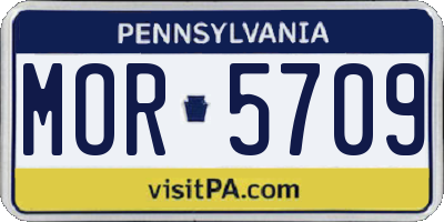 PA license plate MOR5709