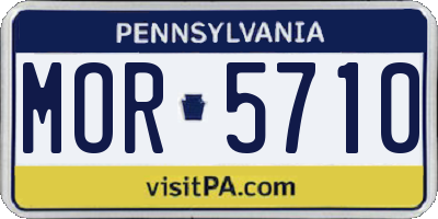 PA license plate MOR5710