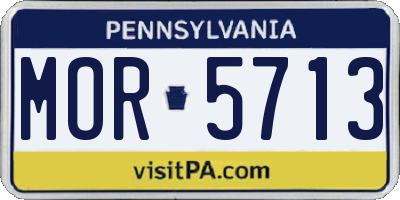 PA license plate MOR5713