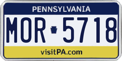 PA license plate MOR5718