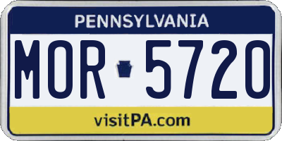 PA license plate MOR5720
