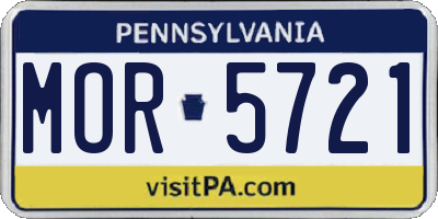 PA license plate MOR5721