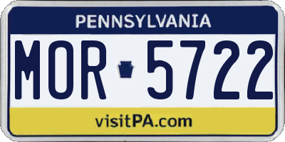 PA license plate MOR5722