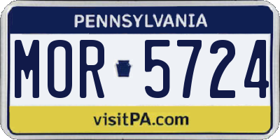PA license plate MOR5724