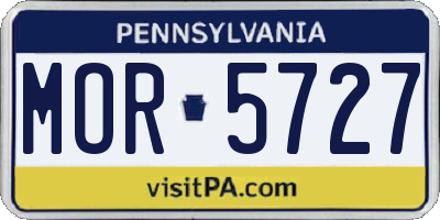 PA license plate MOR5727