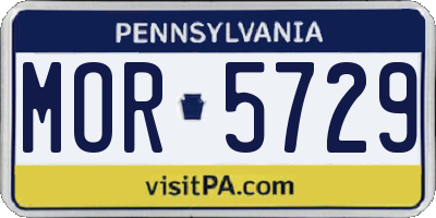 PA license plate MOR5729