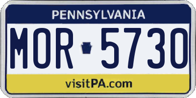 PA license plate MOR5730