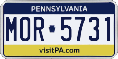 PA license plate MOR5731