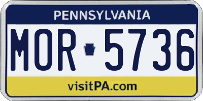 PA license plate MOR5736