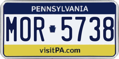 PA license plate MOR5738