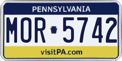 PA license plate MOR5742