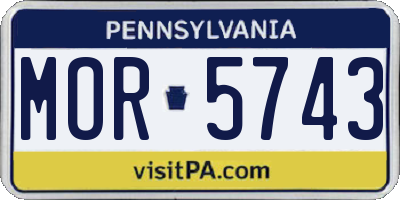 PA license plate MOR5743