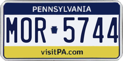PA license plate MOR5744