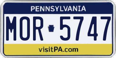 PA license plate MOR5747