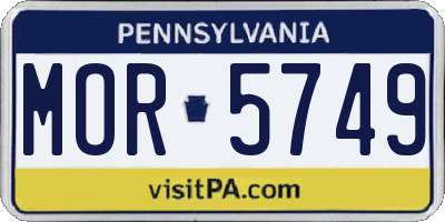 PA license plate MOR5749