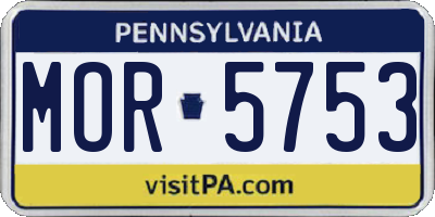 PA license plate MOR5753