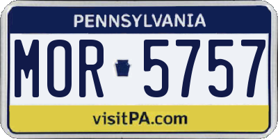 PA license plate MOR5757