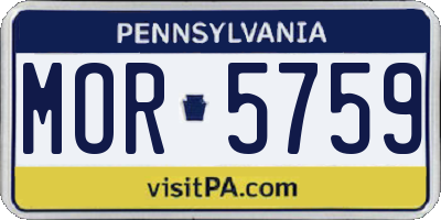 PA license plate MOR5759