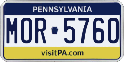 PA license plate MOR5760