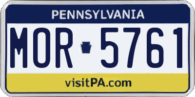 PA license plate MOR5761