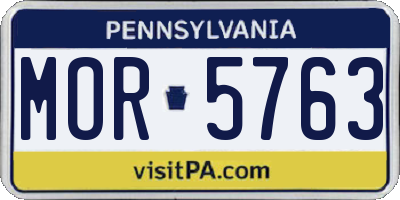 PA license plate MOR5763