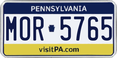 PA license plate MOR5765