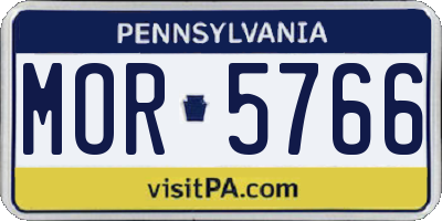 PA license plate MOR5766