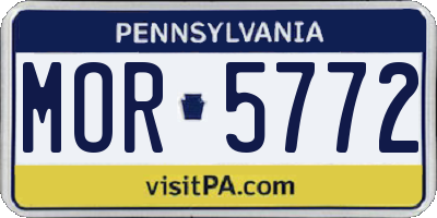 PA license plate MOR5772