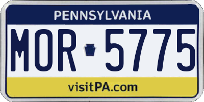 PA license plate MOR5775