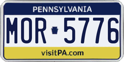 PA license plate MOR5776