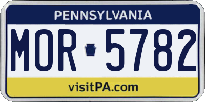 PA license plate MOR5782