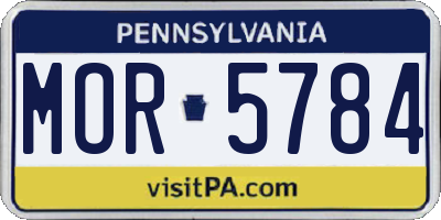 PA license plate MOR5784