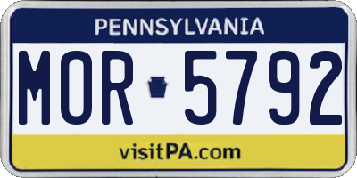 PA license plate MOR5792