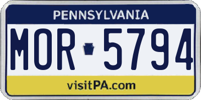 PA license plate MOR5794