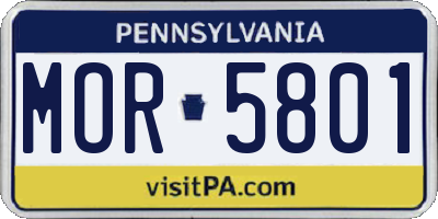 PA license plate MOR5801