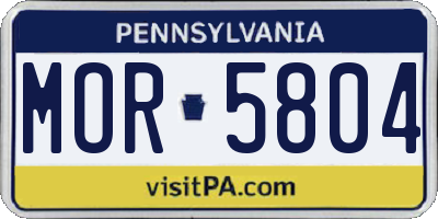 PA license plate MOR5804
