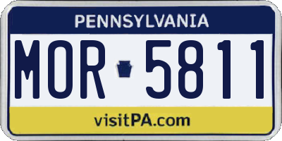 PA license plate MOR5811