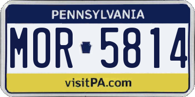 PA license plate MOR5814