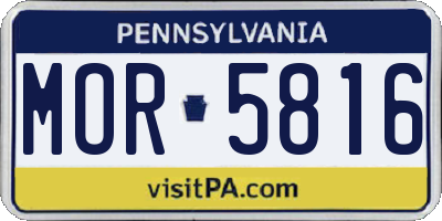 PA license plate MOR5816