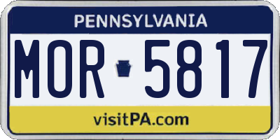 PA license plate MOR5817