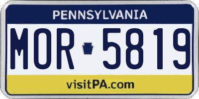 PA license plate MOR5819
