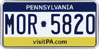 PA license plate MOR5820