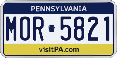 PA license plate MOR5821