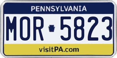 PA license plate MOR5823