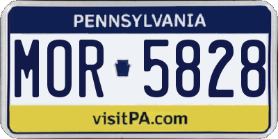 PA license plate MOR5828