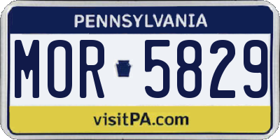 PA license plate MOR5829