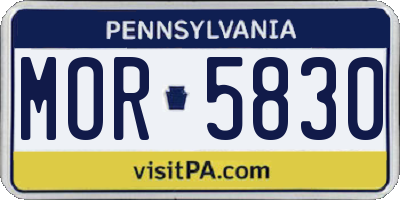 PA license plate MOR5830